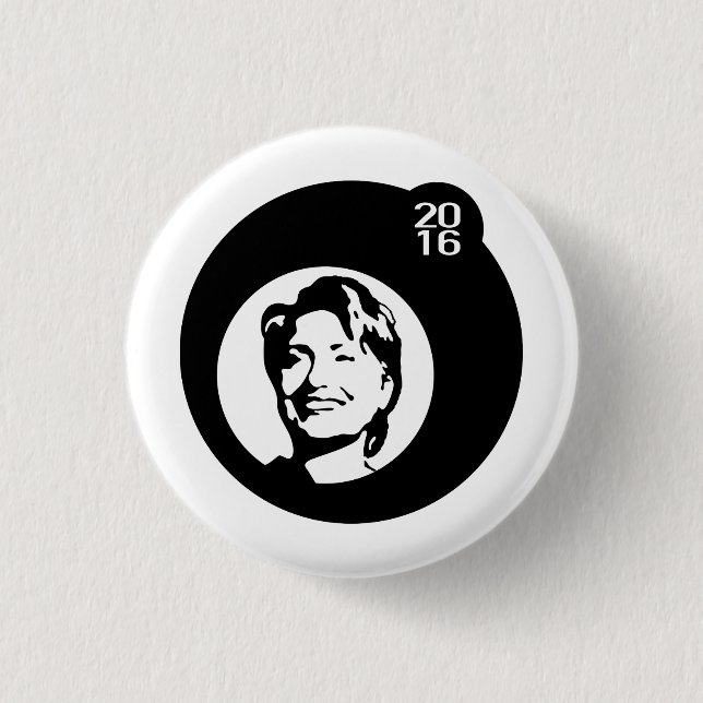 hillary clinton black bubble 1 inch round button (Front)