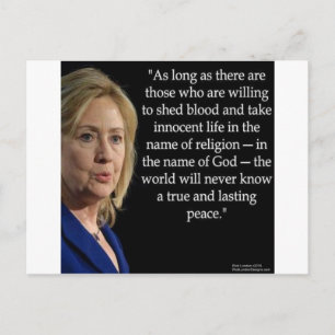 Hillary Clinton Blood Religion Quote Postcard