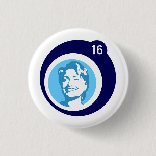 hillary clinton blue bubble 1 inch round button