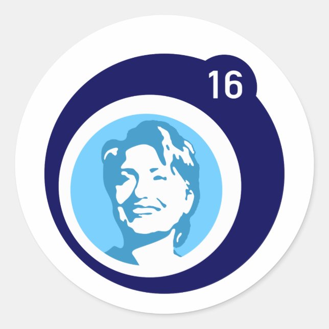 hillary clinton blue bubble classic round sticker (Front)