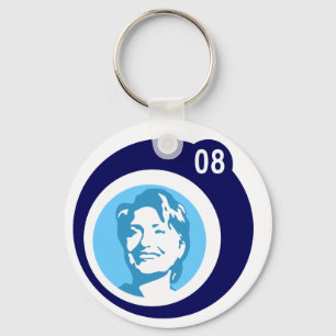 hillary clinton : blue bubbles : keychain