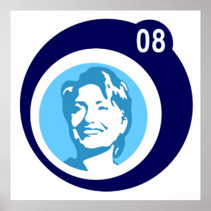hillary clinton : blue bubbles : poster