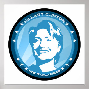 hillary clinton : blue rays : poster