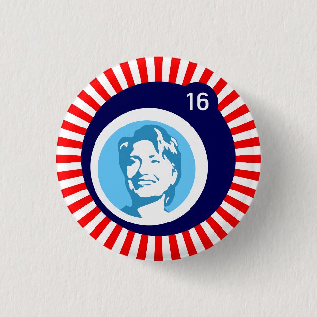 hillary clinton blueBubble redRays 1 Inch Round Button (Front)