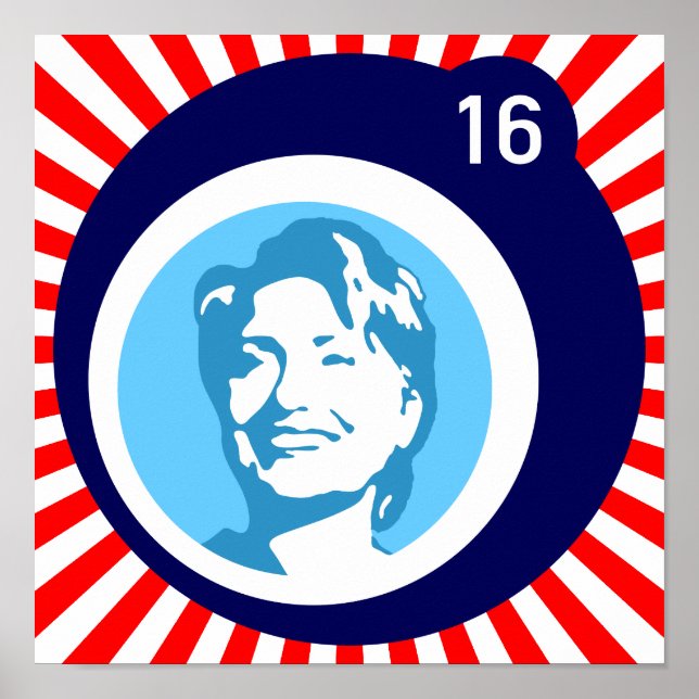 hillary clinton blueBubble redRays Poster (Front)