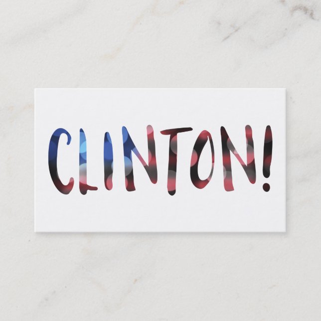 Hillary Clinton bokeh Business Card (Front)