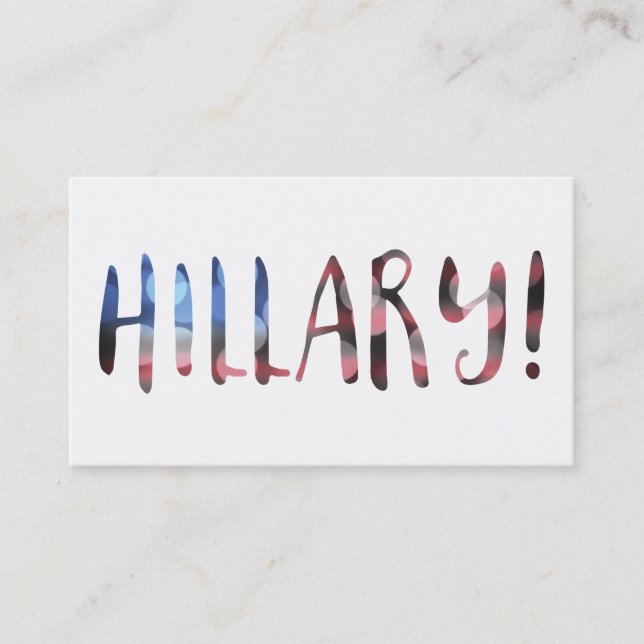 Hillary Clinton bokeh Business Card (Front)