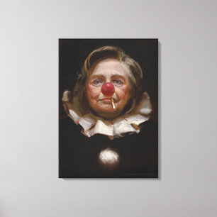 Hillary Clinton Clown by Tony Pro Canvas Print