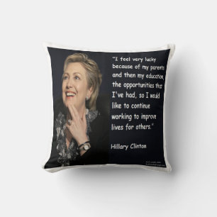 Hillary Clinton "Éducation et parents" Coussin de 