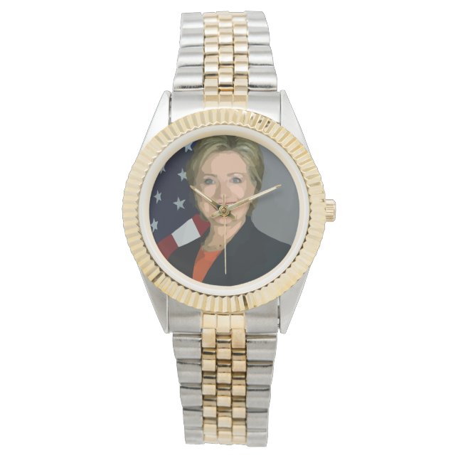 Hillary Clinton election 2016 Two-Tone Bracelet Watch (Front)