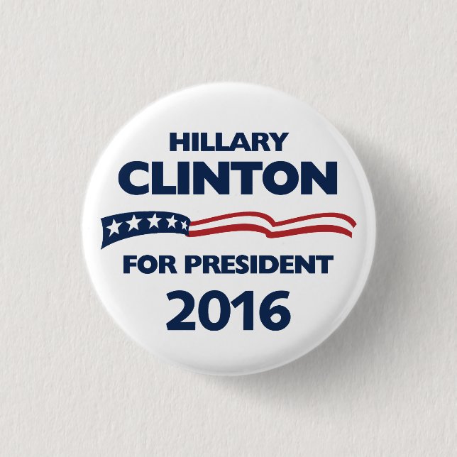 Hillary Clinton for president 2016 1 Inch Round Button (Front)