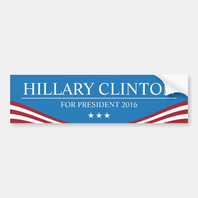 Hillary Clinton for President 2016 Modern Bumper Sticker (Front)
