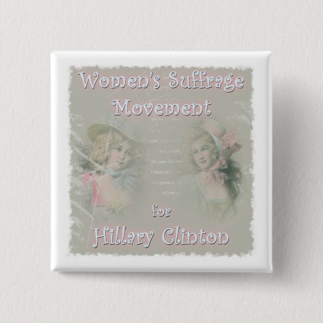 Hillary Clinton for President 2 Inch Square Button (Front)