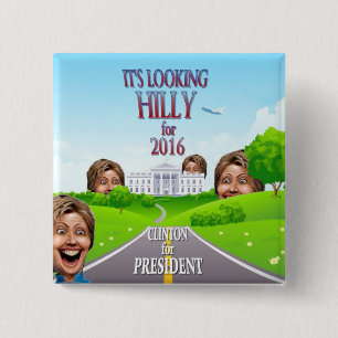 Hillary Clinton for President in 2016 2 Inch Square Button