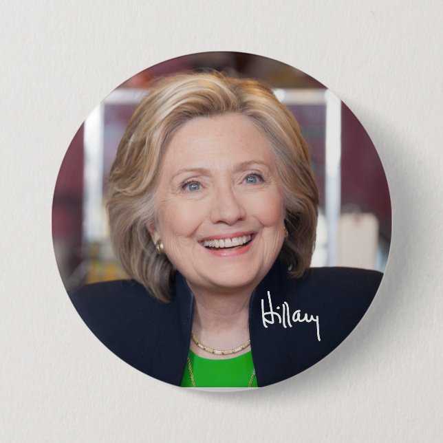 Hillary Clinton for President Picture Button (Front)