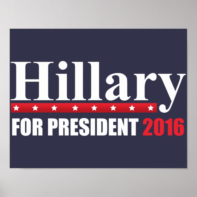 Hillary Clinton For President Poster (Front)