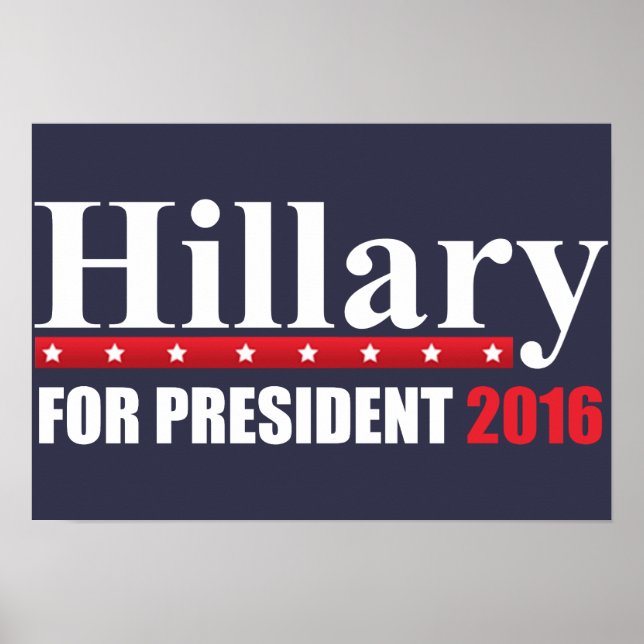 Hillary Clinton For President Poster (Front)