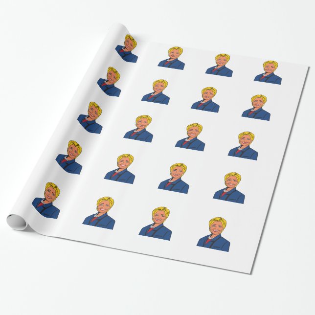 Hillary Clinton Gift Wrapping Paper (Unrolled)
