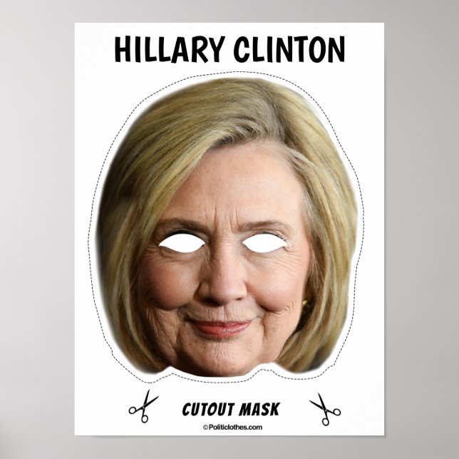 HILLARY CLINTON Halloween Mask Poster (Front)