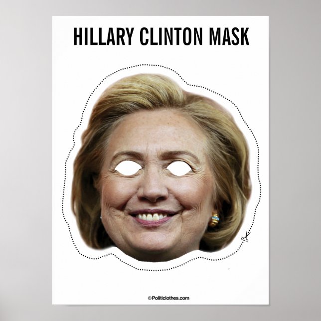 Hillary Clinton Mask Cutout Poster (Front)