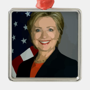 hillary clinton metal ornament