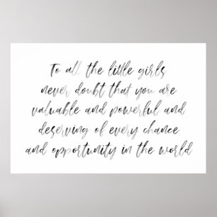 Hillary Clinton Quote Nursery Poster in Watercolor