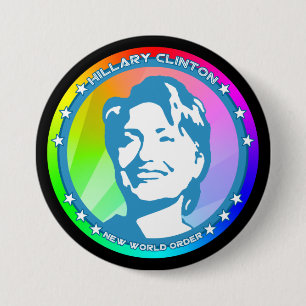 hillary clinton rainbow 3 inch round button