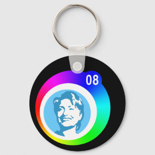 hillary clinton. rainbow bubbles. keychain