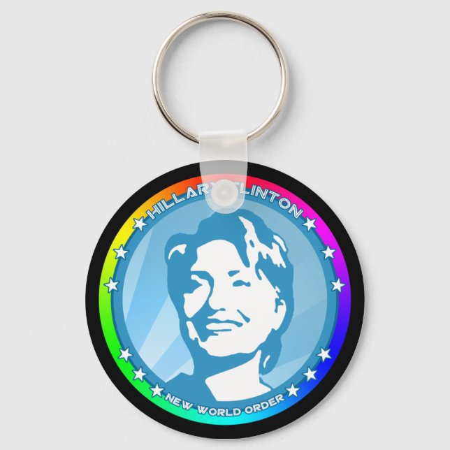 hillary clinton. rainbow. keychain (Front)