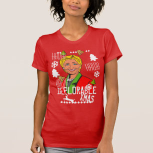 Hillary Clinton Red Ugly Christmas Shirt, women's T-Shirt