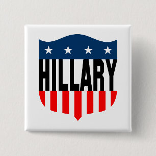 hillary clinton stars and stripes 2 inch square button