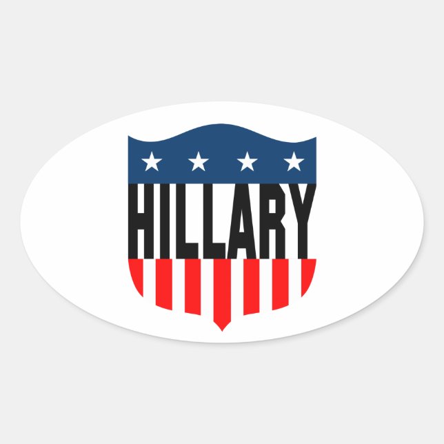 hillary clinton stars and stripes oval sticker (Front)