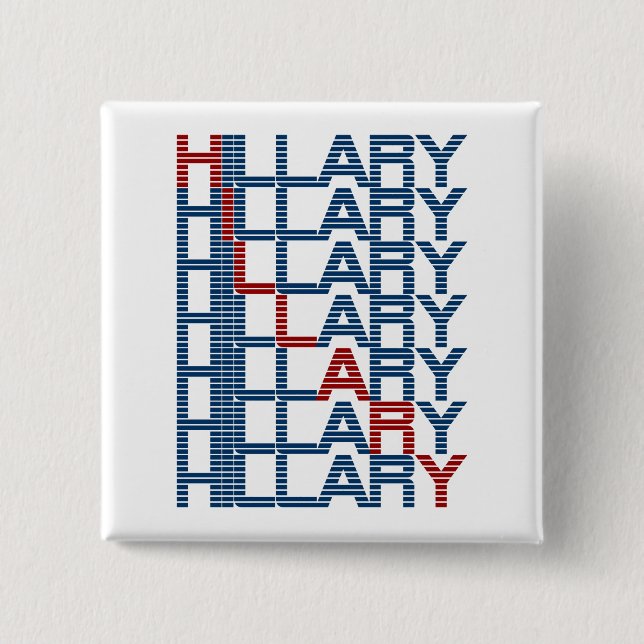 hillary clinton textStacks 2 Inch Square Button (Front)