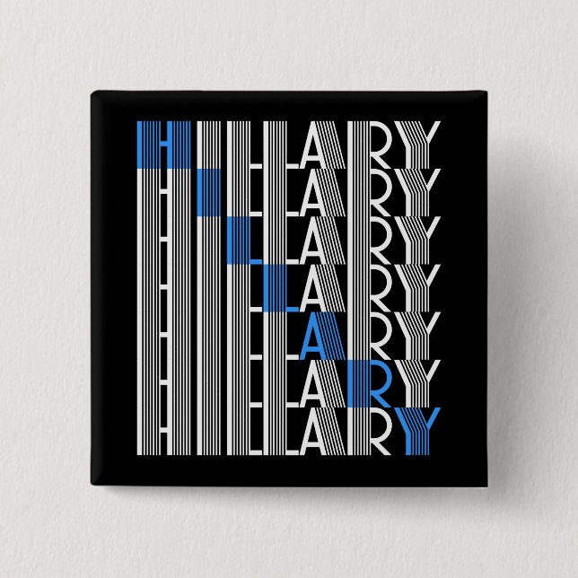 hillary clinton textual 2 inch square button (Front)