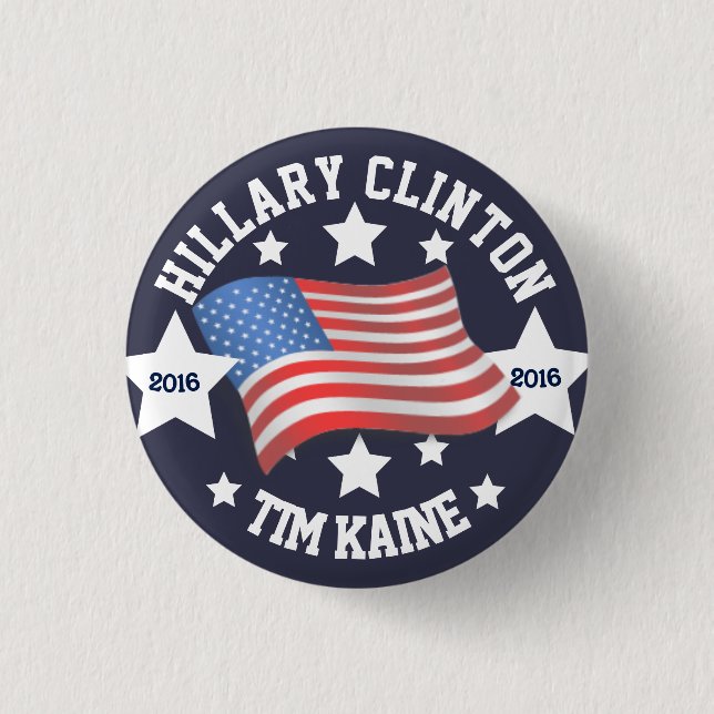 Hillary Clinton / Tim Kaine 1 Inch Round Button (Front)