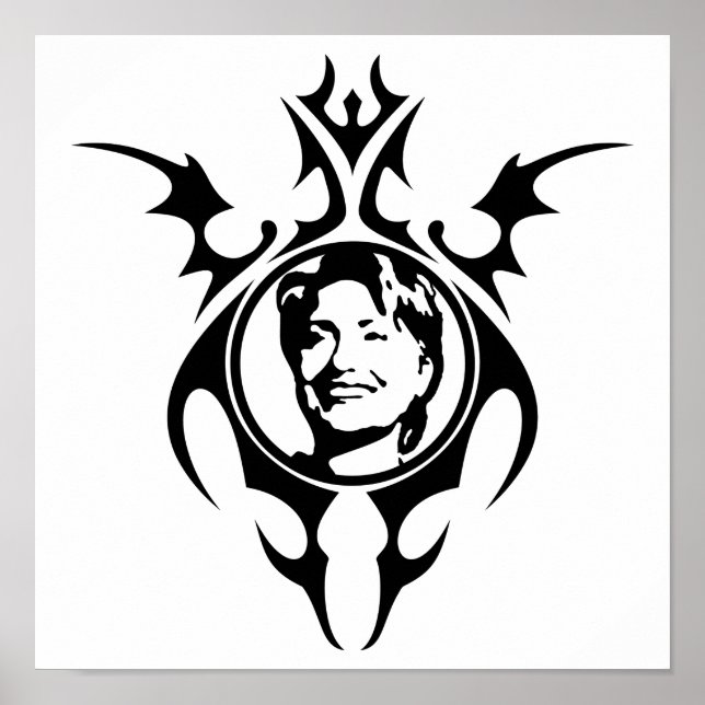 Hillary Clinton tribal design Poster (Front)