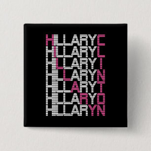 hillary clinton type stack 2 inch square button