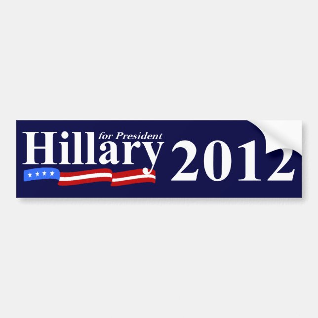 Hillary For President 2012 Bumper Sticker (Front)