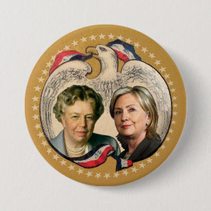 Hillary & her heroine 3 inch round button