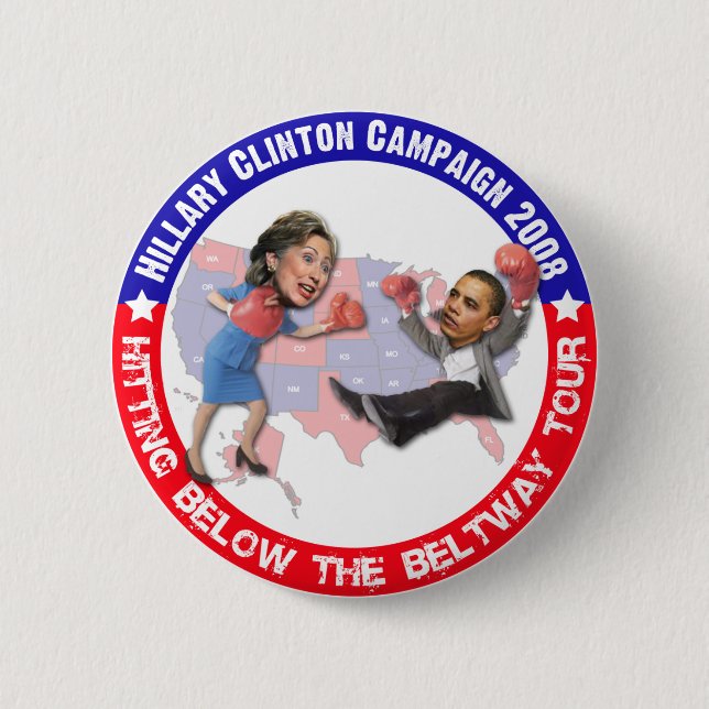 Hillary Hitting Below the Beltway Button (Front)