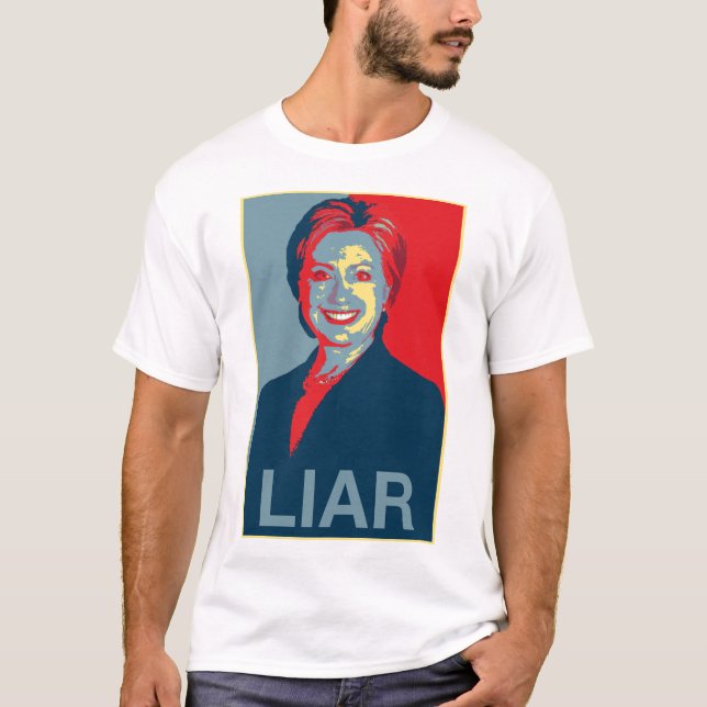 Hillary is a Liar (Men's T-shirt) T-Shirt (Front)
