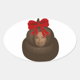 Hillary Poop Oval Sticker