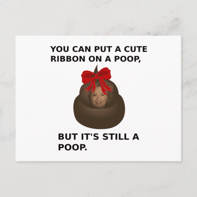 Hillary Poop Postcard (Front)