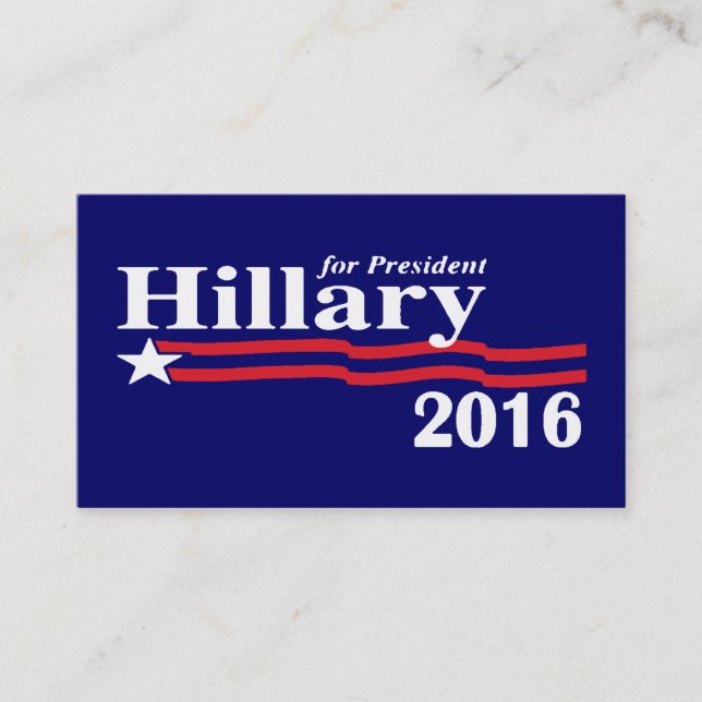 Hillary pour le président 2016 cartes de visite (Devant)