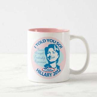 Hillary- Told You So 2012 by ButtonZUP Two-Tone Coffee Mug