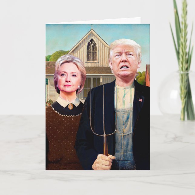 Hillary & Trump Carte d'anniversaire politiquement (Devant)