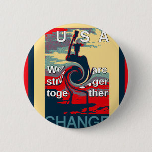 Hillary USA we are stronger together 2 Inch Round Button