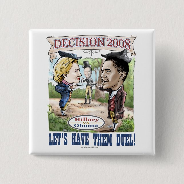 Hillary vs. Obama Button  (Front)