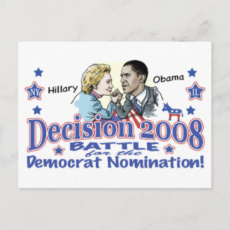 Hillary vs. Obama Postcard 