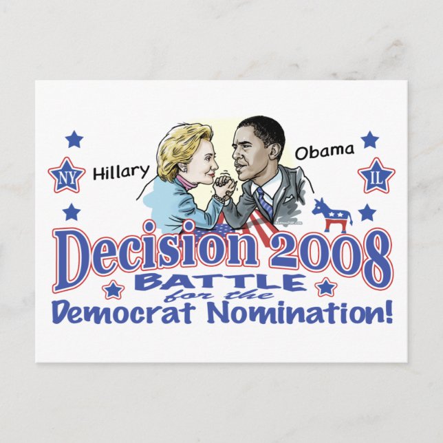 Hillary vs. Obama Postcard  (Front)